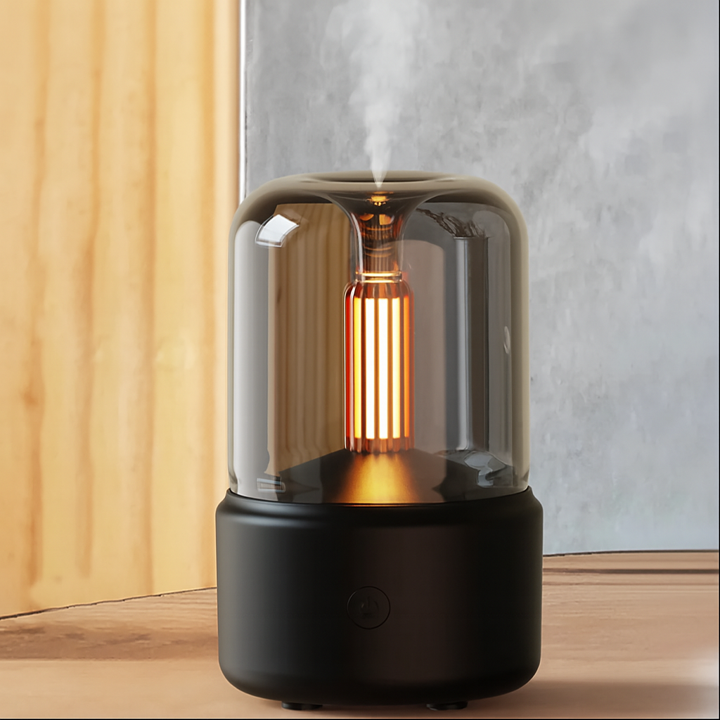 Modern Işıklı Aromaterapi Difüzörü - Soğuk Buhar Nemlendirici (Ultrasonik Teknoloji)